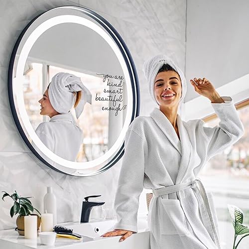 Miniatura 9 de Calcomanías de afirmaciones de espejo de baño, You are Kind Smart Beautiful Enough Calcomanías de vinilo, lindas calcomanías de espejo para