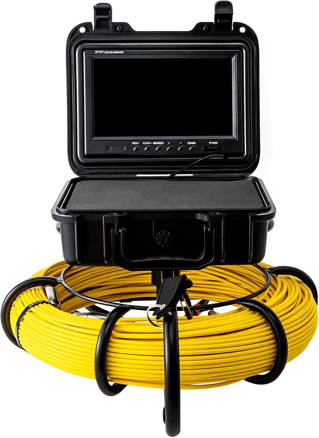200FT Plumbing Pipe Inspection Camera HD 1200 TVL Drain Sewer Camera 9" LCD Monitor, 120° Visual Dia.0.9" Camera Pipe Sewer Pipeline Inspection Camera Waterproof Industrial Endoscope Camera with Light