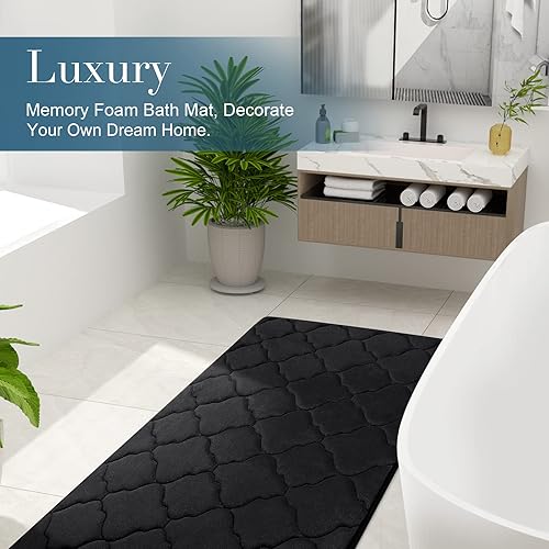 Miniatura 7 de Olanly - Alfombra de baño de espuma viscoelástica, ultra suave, antideslizante y absorbente, lavable a máquina, cómoda, gruesa alfombra de baño para