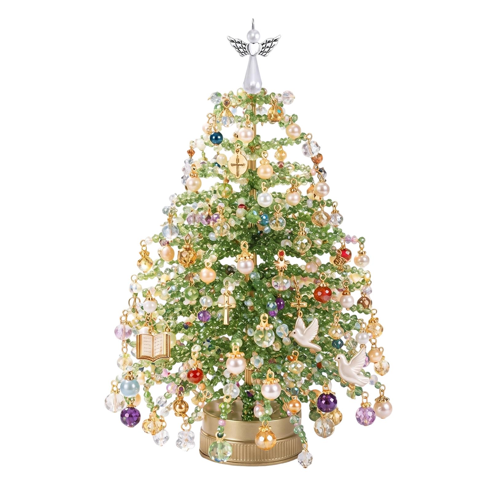 Formemory DIY Beaded Christmas Tree Kit,Tabletop Craft Decoration Set