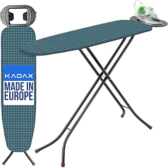 KADAX Table Ironing Board 110 x 30 cm - Sturdy Ironing Board for Steam Ironing Station, Foldable, Height Adjustable, with Hea