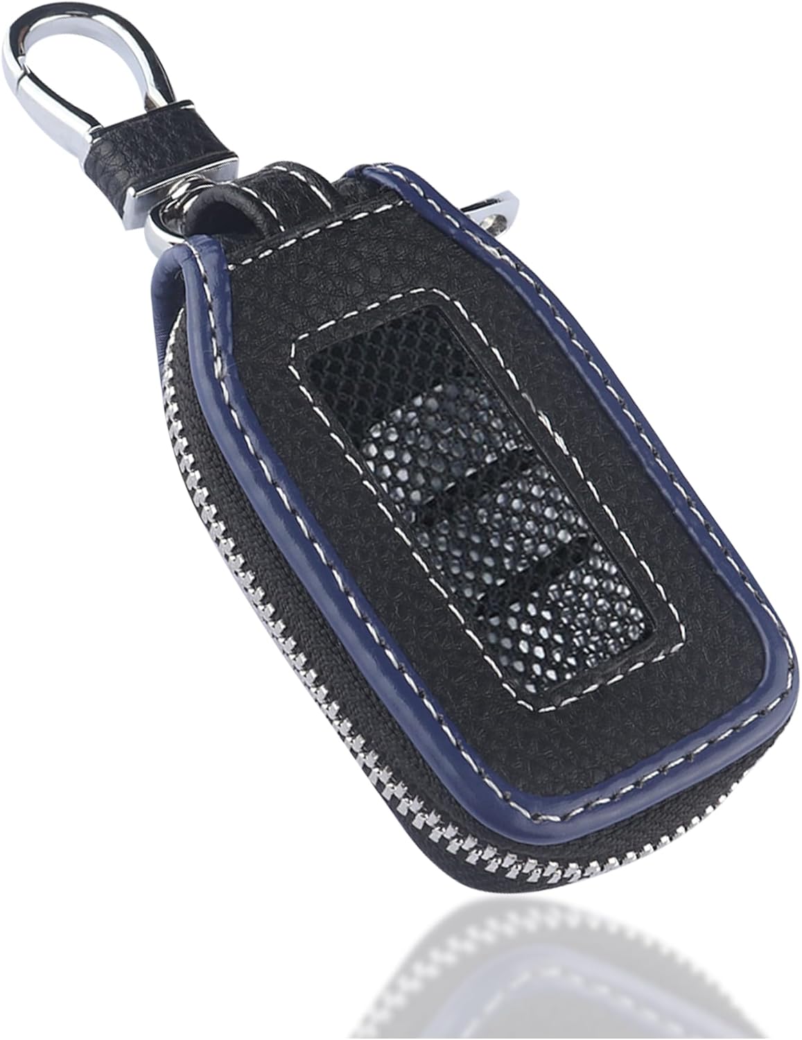Car Key Fob Cover Case,Leather Car Key Holder with Mesh
