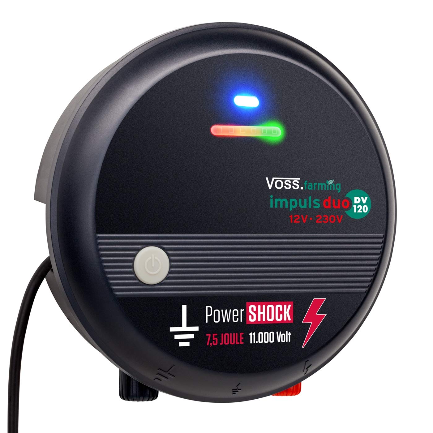 VOSS.farming Pastor eléctrico Impuls Duo DV120 12 V/230 V para cercas eléctricas, cercas de pastoreo