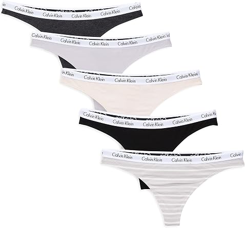 Calvin Klein Women`s Underwear Carousel Thong 5 Pack BQP2140-530/P, Large