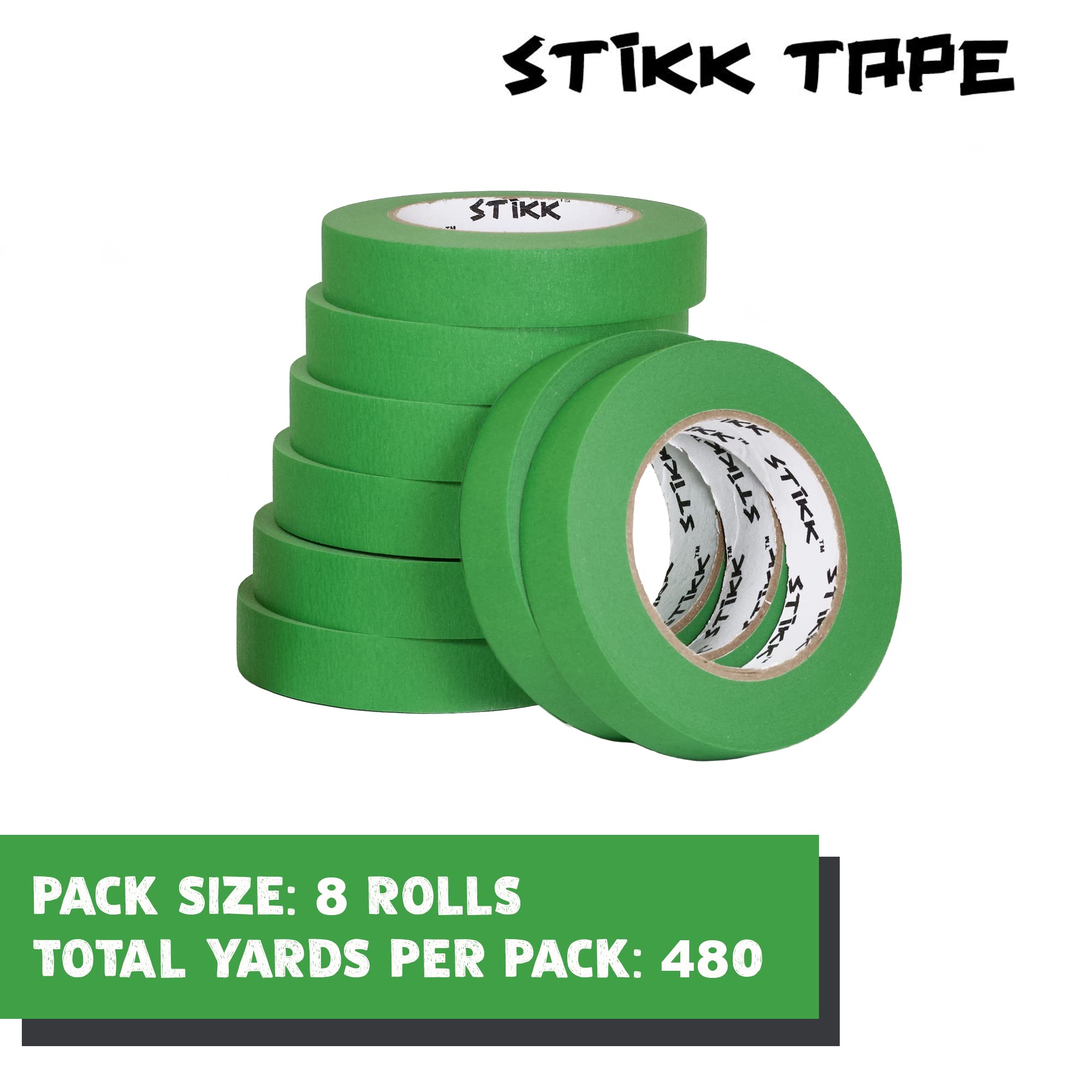 Stikk - Cinta adhesiva para pintores (2,54 x 60 m), color verde