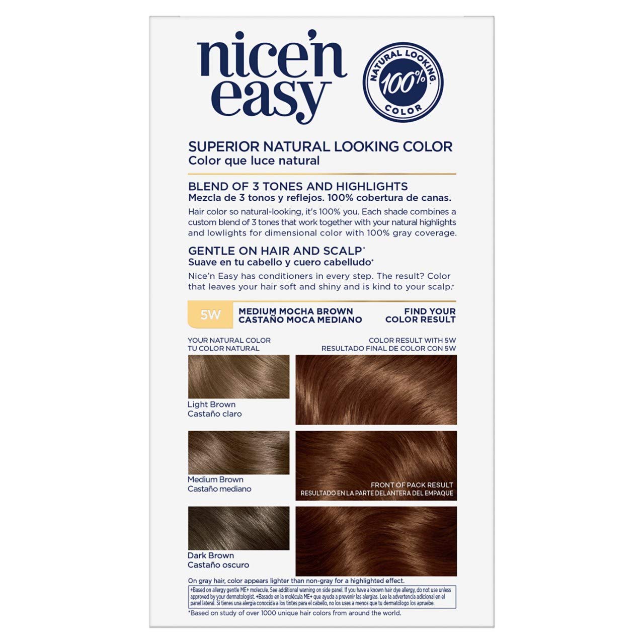 Amazon.com: Clairol Nice'n Easy Permanent Hair Dye, 5W Medium Mocha Brown  Hair Color, Pack of 3 : Everything Else