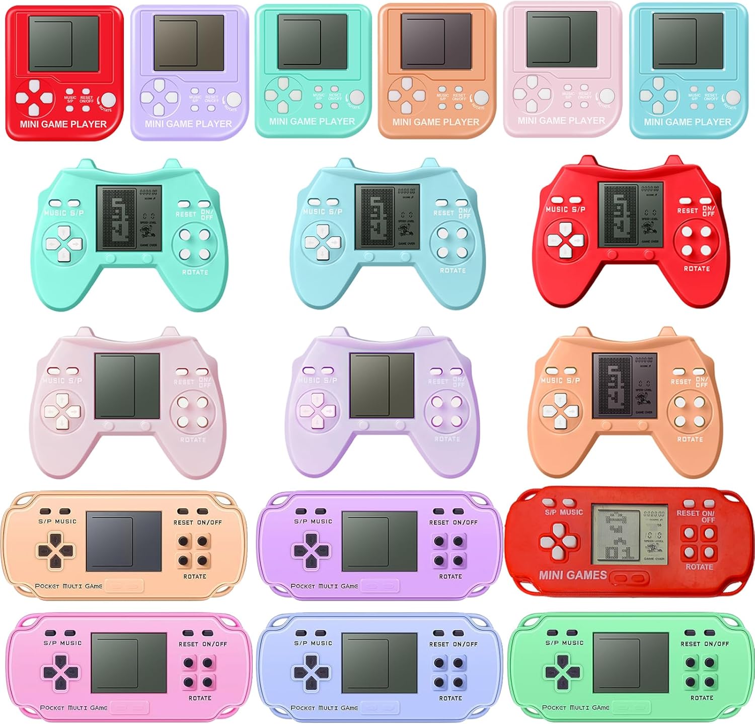 SSRMX 18Pcs Video Game Party Favors, Mini Video Game Birthday Decorations Game Keychains, Return Gifts for Birthday Party Supplies for Kids Classroom Prizes for Boys and Girls