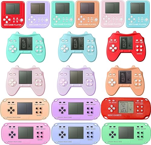 18 piezas de recuerdos de fiesta de videojuegos para niños, mini llavero de juegos de arcade, regalos de cumpleaños, premios de aula para niños y