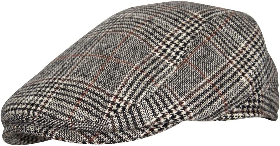 Heritage Traditions Prince of Wales Tweed Flat Cap Hat (Brown)