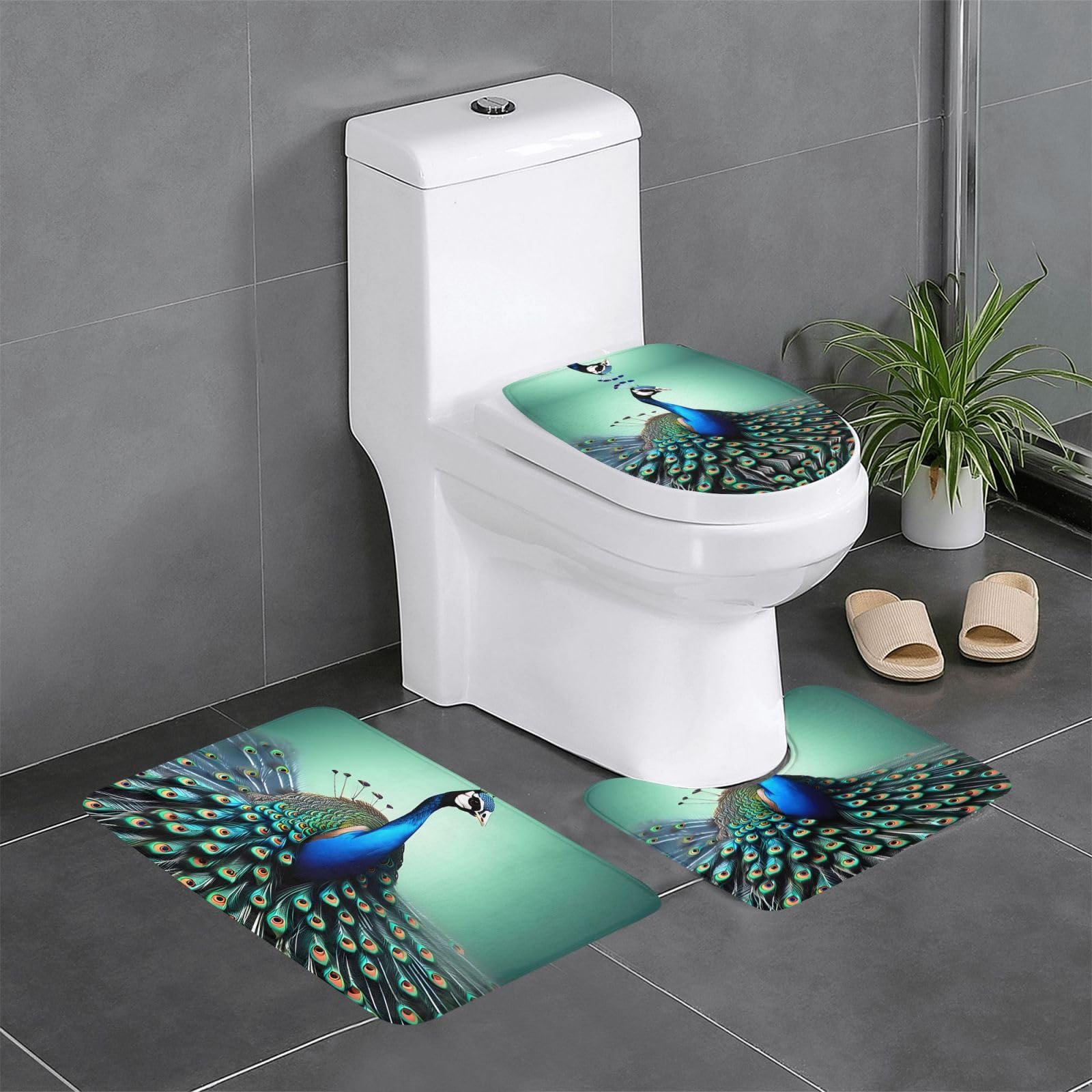 Tapis de salle de bain antidérapants faciles à nettoyer contre l'humidité des WC et lavabos