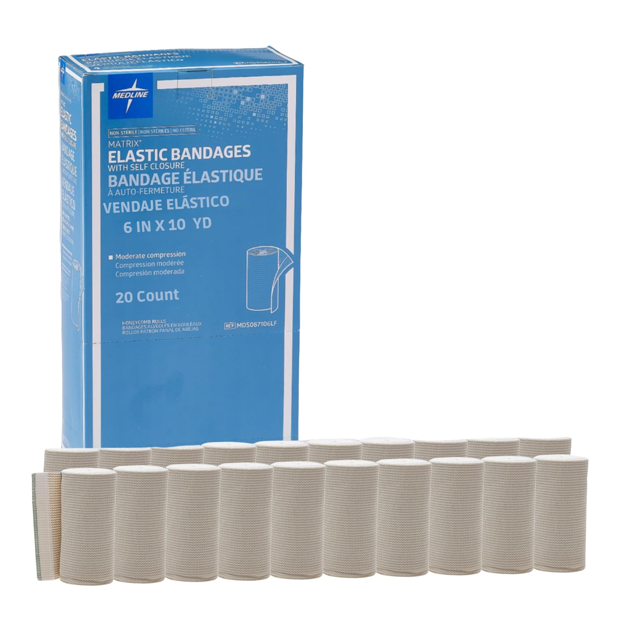 Medline Matrix Elastic Bandages, Non Sterile, 6" x 5 yard, White/Beige (Pack of 50) — Amazon image 6