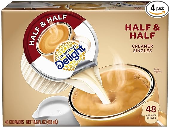 Amazon Com International Delight Half Half Crema De Cafe Individual 48 Unidades Paquete De 4 Comida Gourmet Y Abarrotes