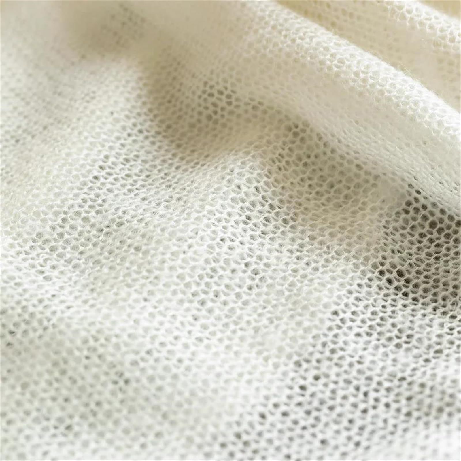 Tejido de malla para costura, Tejido de malla punto acrílico lana, beige, 90 cm x 145