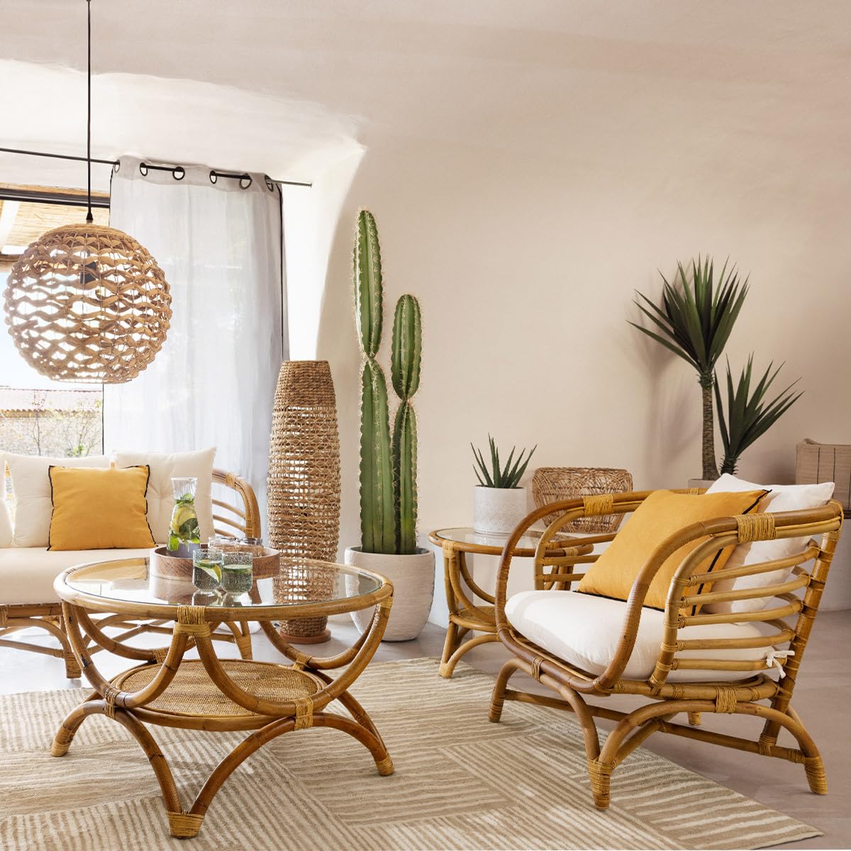 ATMOSPHERA CREATEUR D'INTERIEUR - Tavolino farah in rattan d59cm