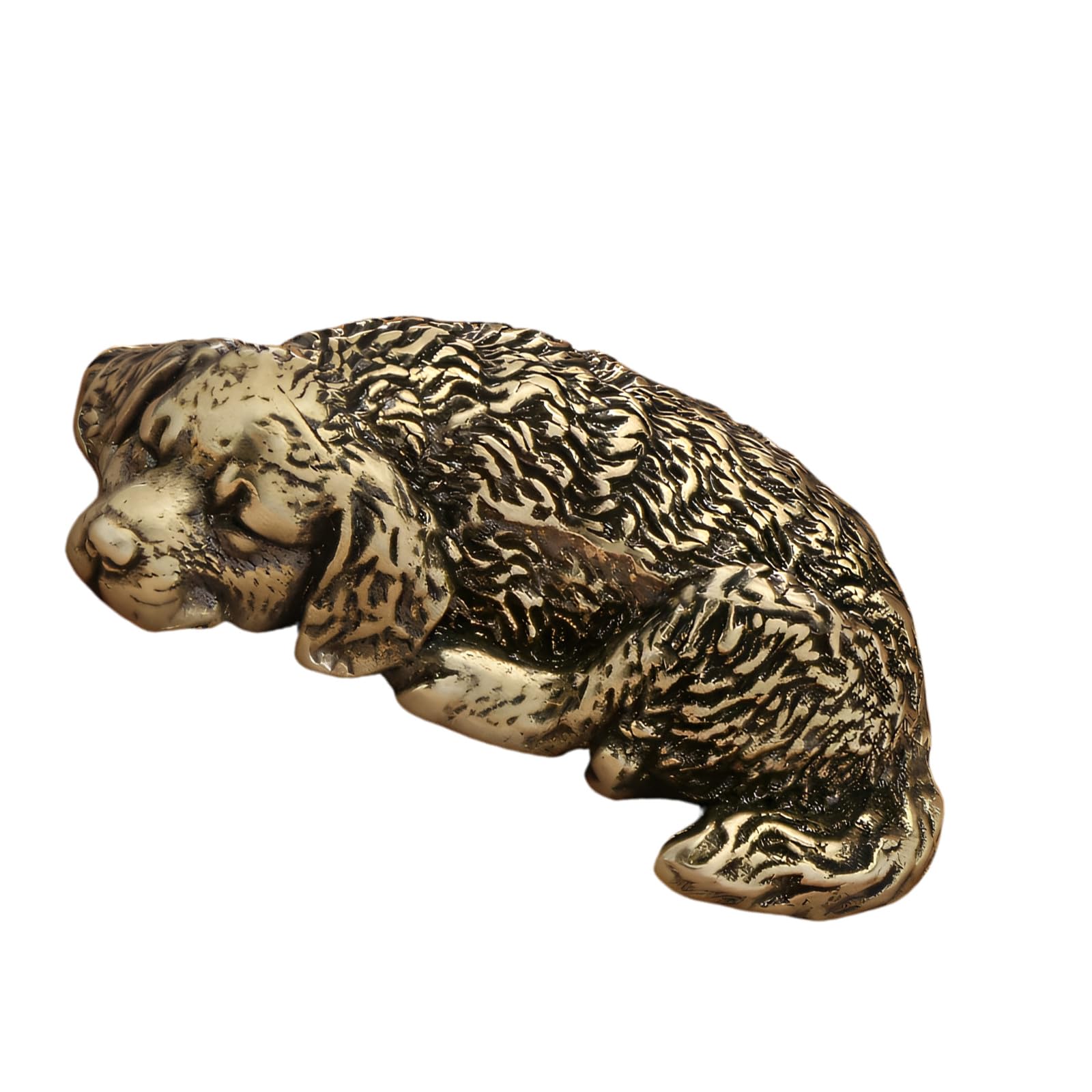 Shurhome Dog Decors Figurines Brass Animal Statues Sculptures Decorative Objects for Living Room, Bookshelf, Side Table Decors Dog Figurines Sculptures