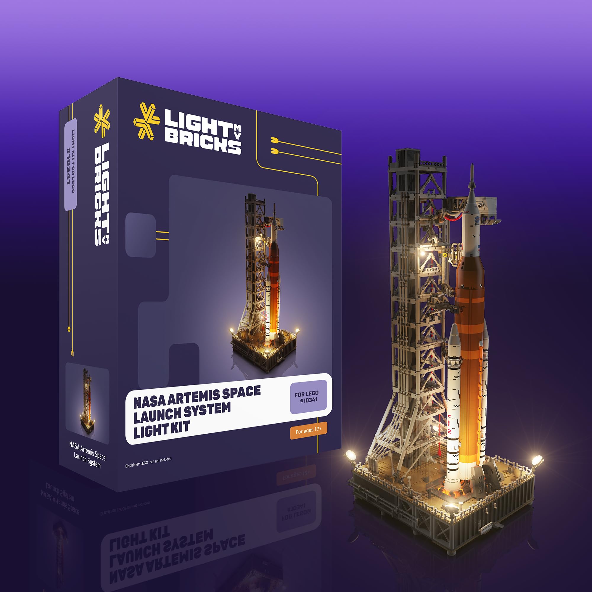 LED Light Kit Compatible with Lego 10341 NASA Artemis Space Launch System – Lighting Accessories for Lego Icons Rocket Launch Tower Building Set, Decorative Upgrade (Model Not Included)