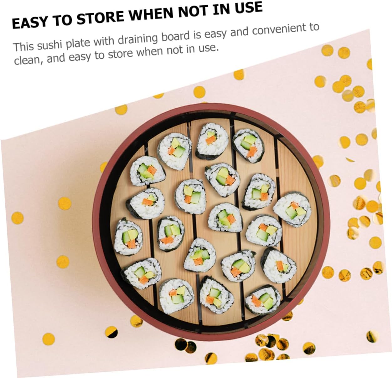 Salmon Sushi Plate with Drain Board 24.5cm Japanese Sashimi Serving Tray Dinner Table Decor Specialty Sushi Platter for Home and Restaurant