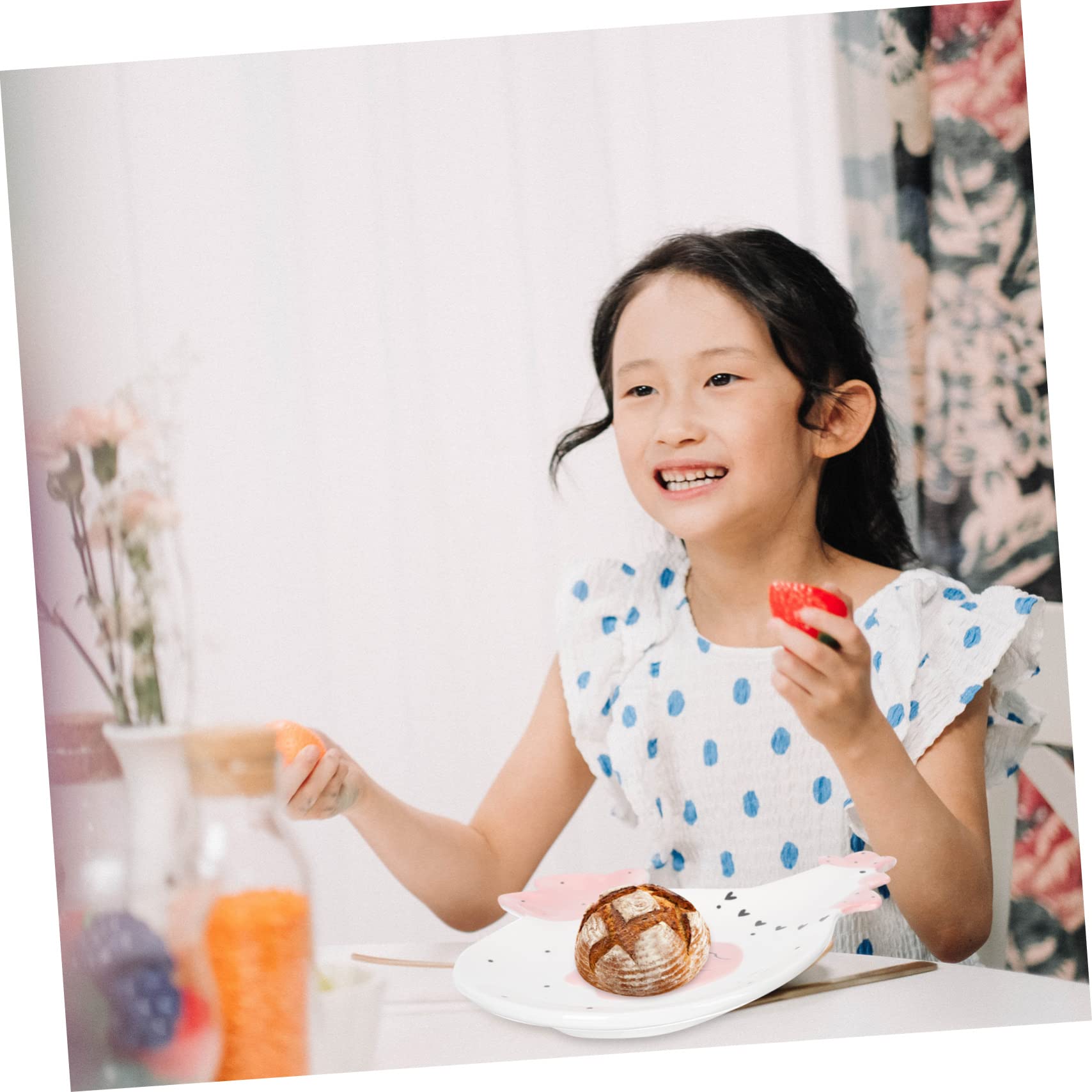 SHOWERORO 1Pc Creative Rooster Cartoon Plate Ceramic Food Dish Tableware for Parties Family Meals Easy to Clean Decorative Functional Dining Accessory