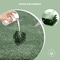 Vista 5 de Bathroom Rugs Sets 3 Piece with Adjustable Toilet Seat Cover 17.5"x 15" Machine Washable Bath Rug Set with TPR Non Slip Rubber Backing Solid Bath