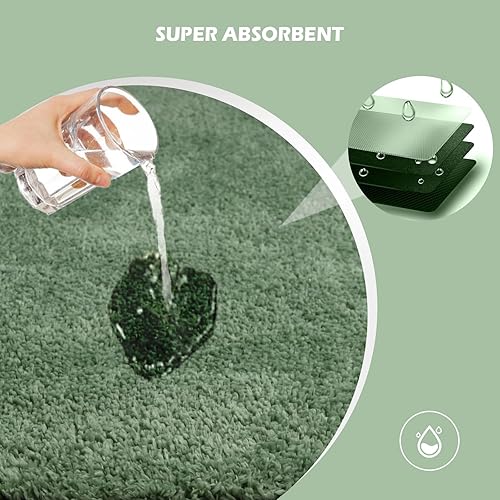 Miniatura 5 de Juego de alfombras de baño de 3 piezas con funda ajustable para asiento de inodoro de 17.5 x 15 pulgadas, lavable a máquina, con base de goma TPR