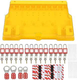 Lockout Tagout Kit Hasps Set Padlocks Keys Hangtags Lockout Kit Board with Cover for Factory, Lockout Tagout Station