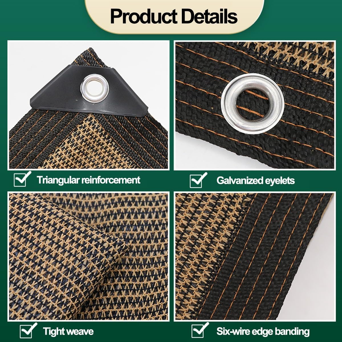 Outdoor UV Blocker Garden Shade Cloth with Grommets – 10x11m Sun Protection Fabric for Terrace & Greenhouse, Easy Installation Canopy Cover for Patio, Deck, and Garden