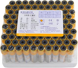 Veterinary Lab Vacuum Blood Collection Coagulation Tubes Gel Clot Activator Blood Collection Tube Pet Supplies, 3ml Yellow 100pcs