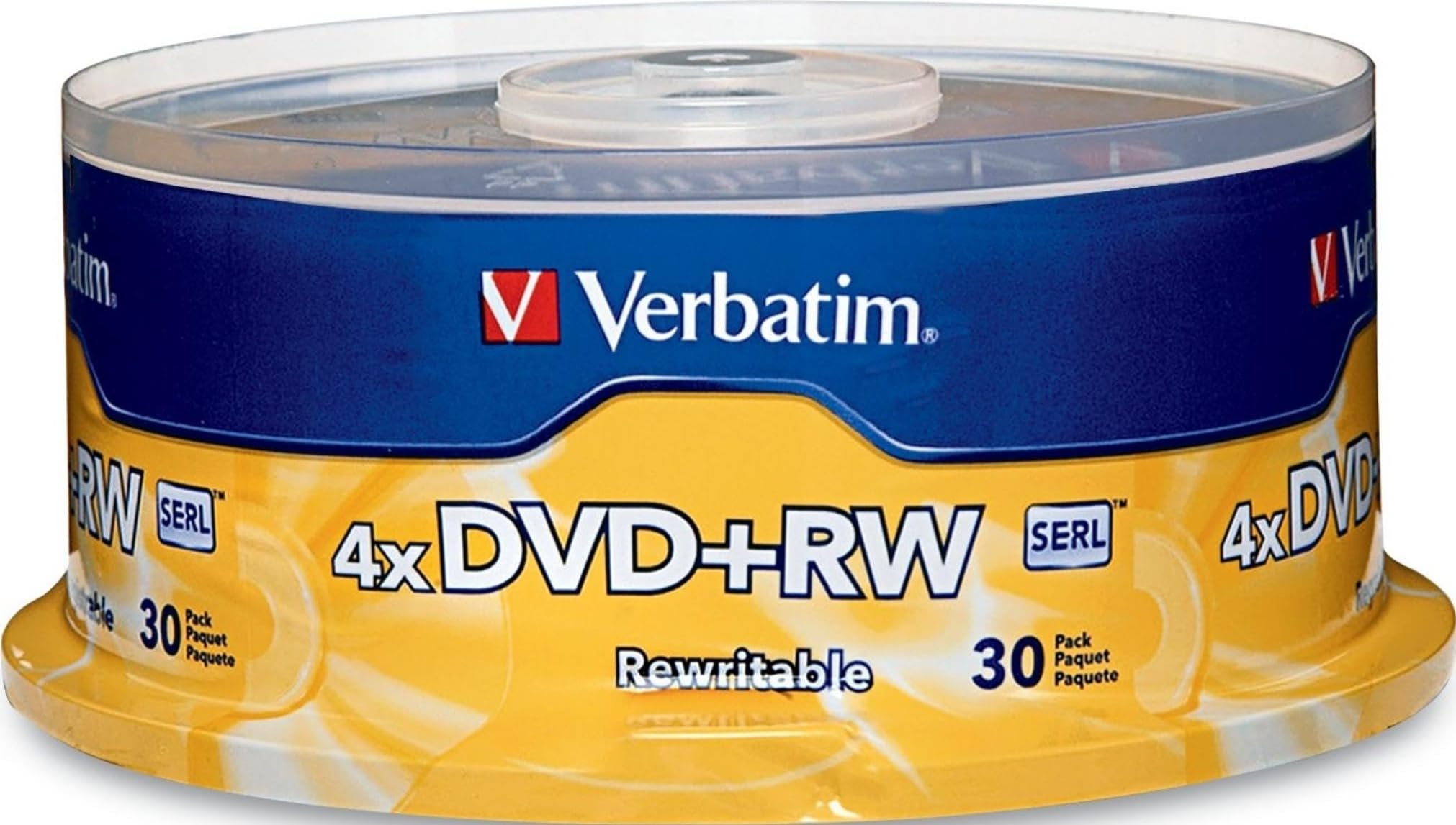 Verbatim DVD+RW 4.7GB 4X Rewritable Discs, Branded, 30 Pack Spindle