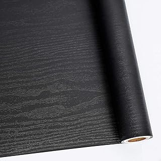 Rivestimento Mobili Adesivo Carta Adesiva per Mobili Legno Carta da Parati Adesiva per Mobili Legno Pellicola Adesiva Legno Nero Pellicole Adesive per Mobili Lavabile 40CMX2M