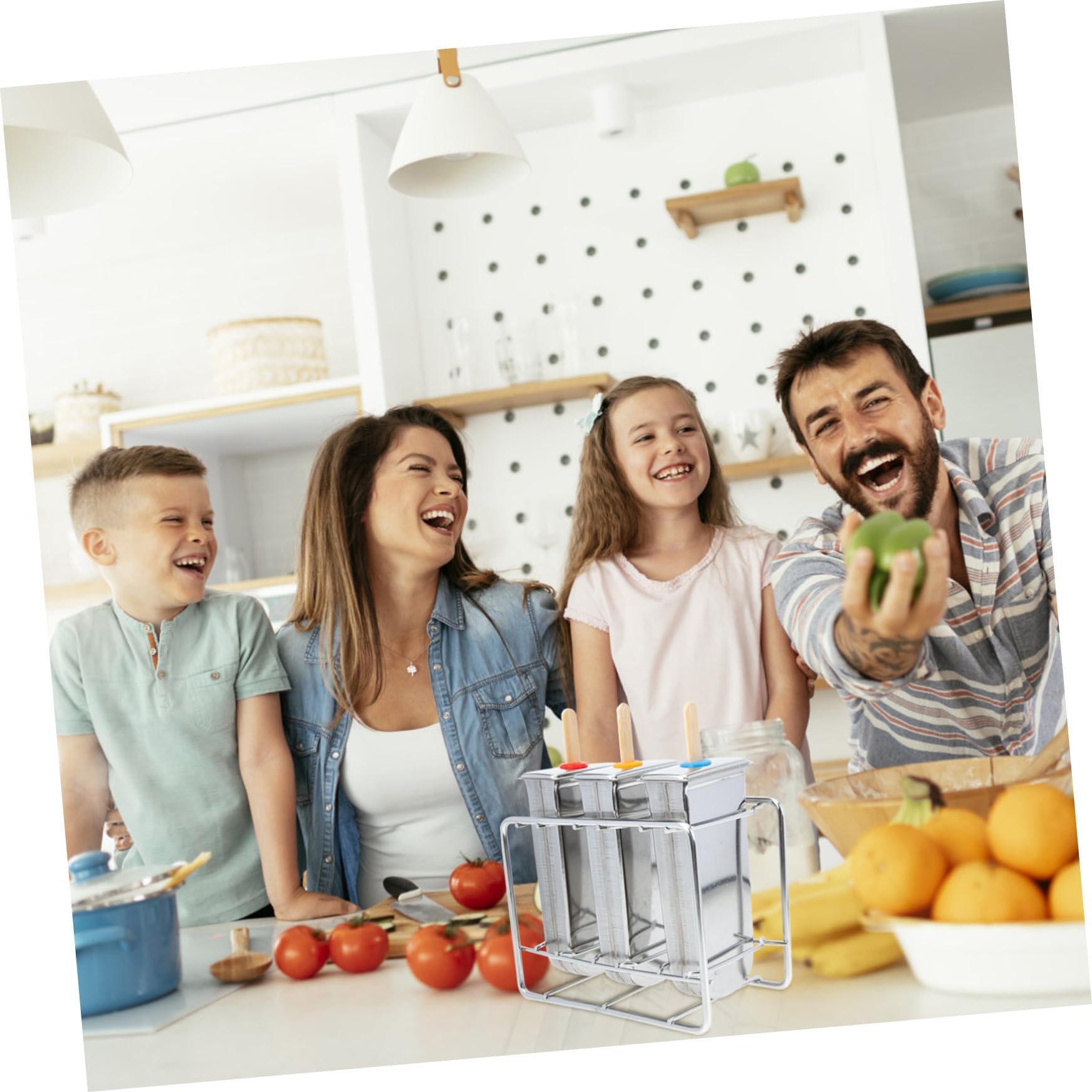 1 Set Moule à Glaçons DIY Moule à Ice Pop en Acier Inoxydable et Bois Démoulage Facile Lavable en Lave-Vaisselle et Préparations Maison de Glaces et Sucettes Glacées