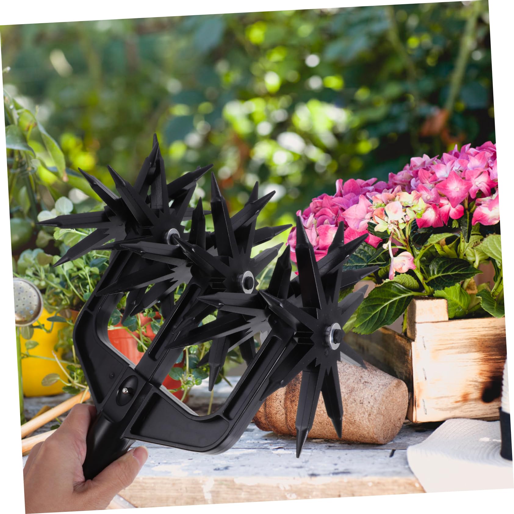 Coltivatore Manuale in Plastica per Terreno da Giardino Attrezzo Rotativo Scarificatore Aeratore Risemina per Famiglie E Giardinaggio