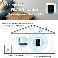 Aigital WLAN Jelerősítő 300 Mbit/s - WiFi Hatótávnövelő Ethernet Porttal, WPS Gombbal, AP Móddal, Kompakt Fekete Kivitel, Minden WiFi Eszköz 2