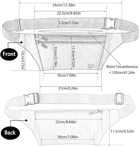 Miniatura 2 de Bolsa de cintura ultrafino con ranuras cvisualización para tarjeta de crédito para deportes aire libre correr caminar viajes