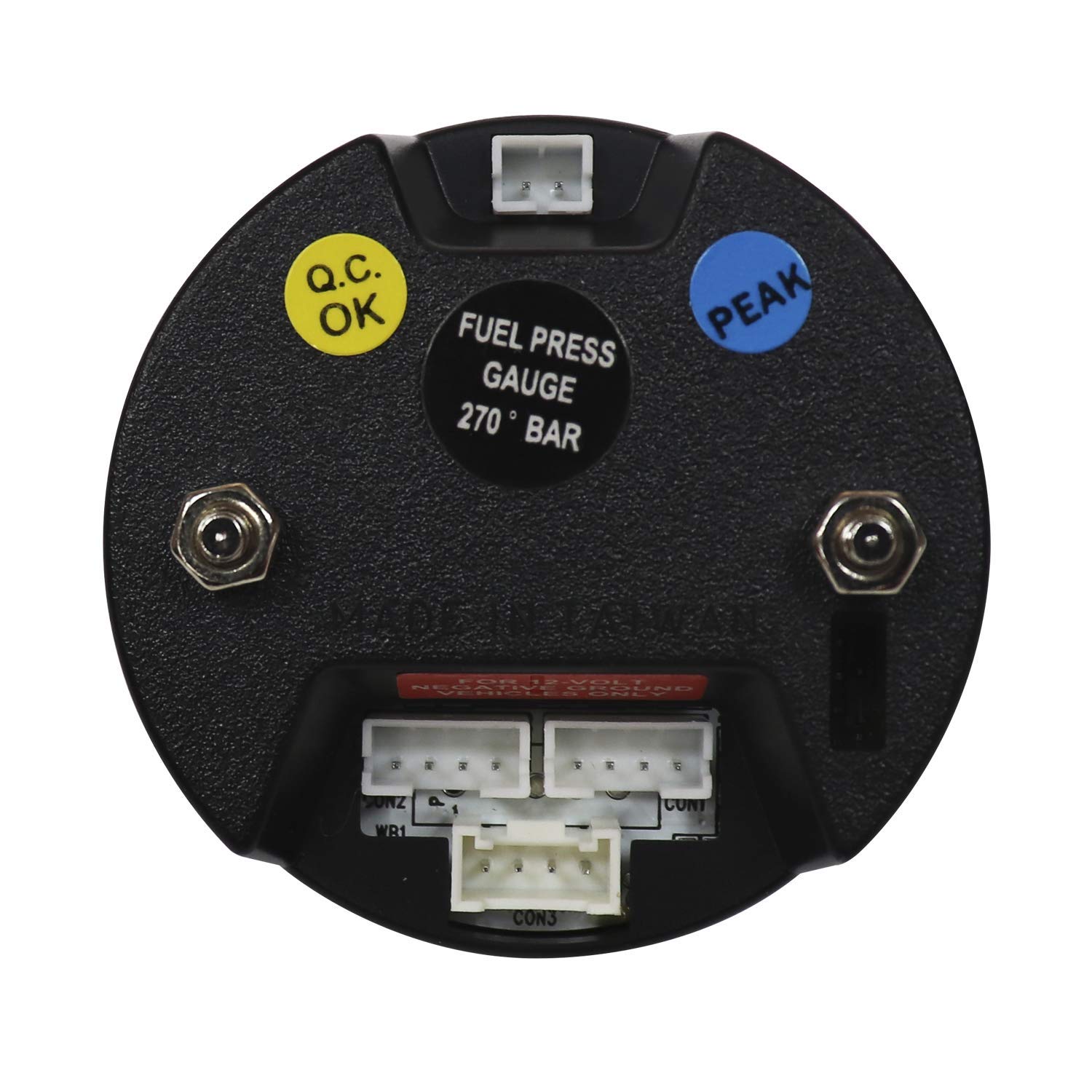 EVO Series 52mm 2-1/16" Electrical Fuel Pressure Gauge 0~7 BAR Electrical Sensor Blue Red White Green LCD Backlit Warning Function & Peak Recall