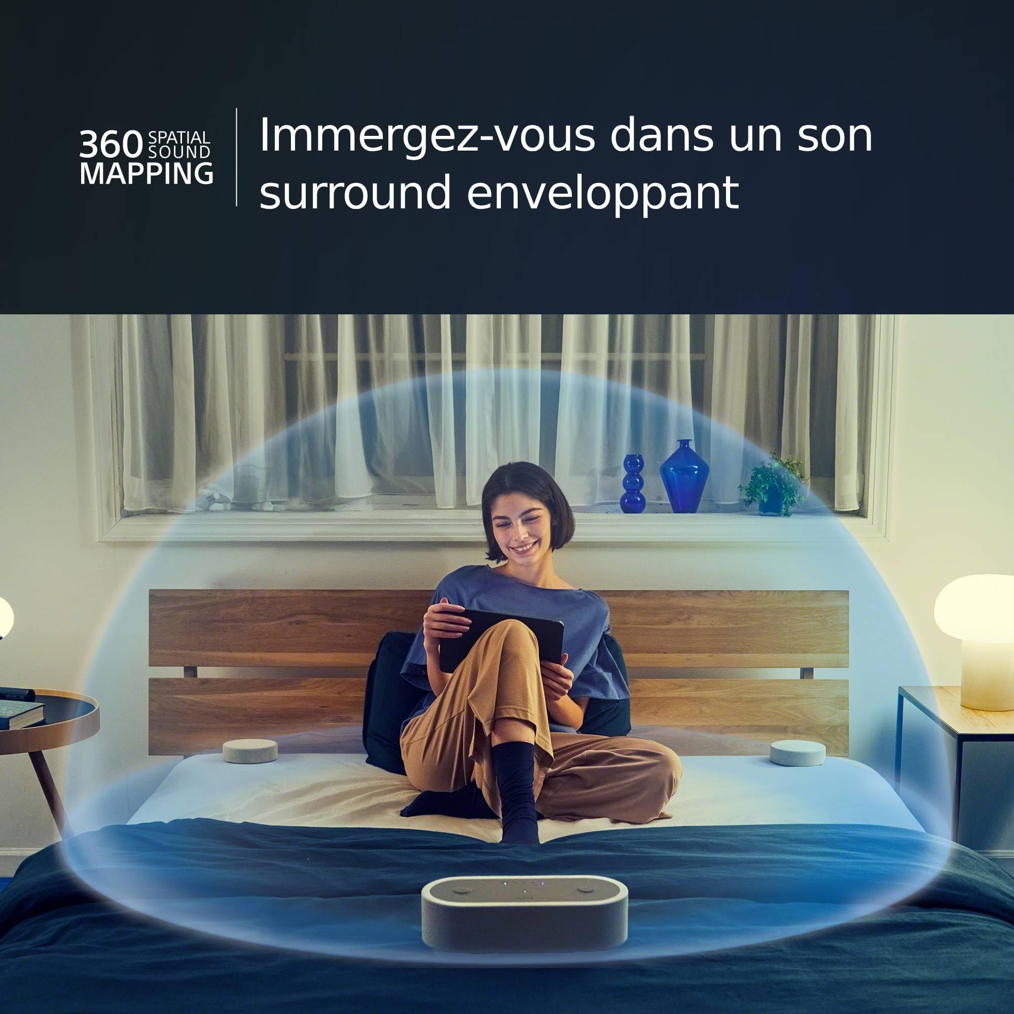 Sony HT-AX7 Système Home Cinema Portable 360 Spatial Sound Mapping Bluetooth 30h Autonomie