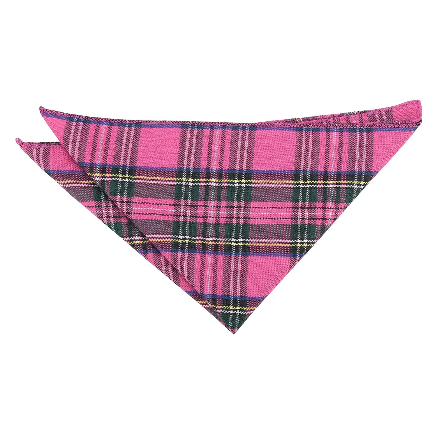 DQT Mens Tartan Plaid Pocket Square – Classic Check Formal Suit Handkerchief – Pink