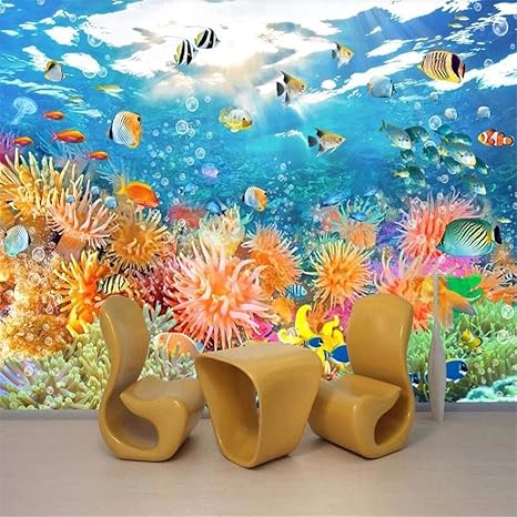 Amazon カスタマイズされた3d壁紙壁画魚タンク水中世界魚学校海景背景壁リビングルーム寝室の装飾 350cmx256cm 137 8x100 8inch 壁紙 Amazon カスタマイズされた3d壁紙壁画魚タンク水中世界魚学校海景背景壁リビングルーム寝室の装飾 350cmx256cm 137 8x100 8inch 壁紙