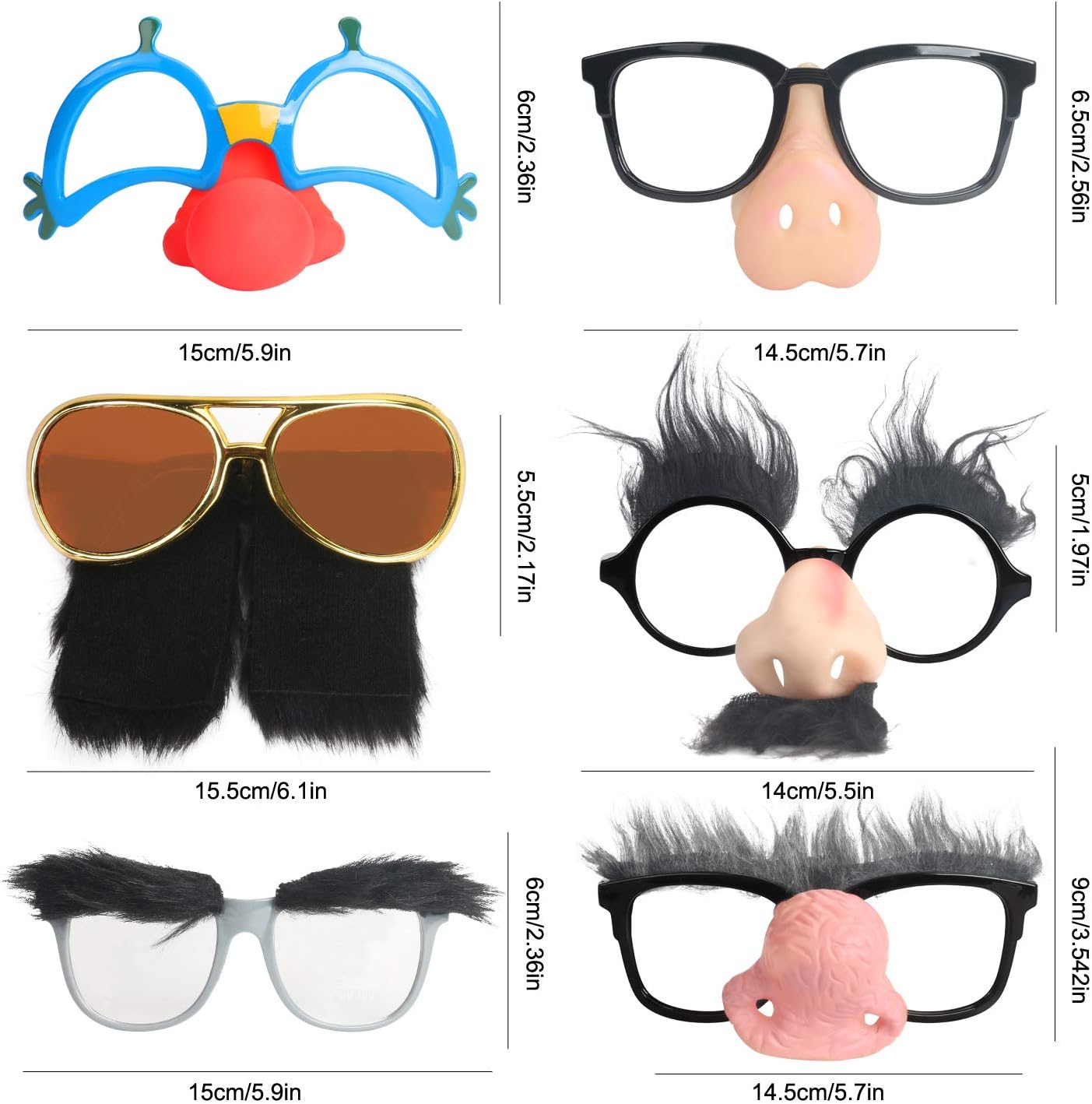 Buy Ocean Line Funny Disguise Glasses Groucho Marx Mustache Glasses Kit 6 Pairs Novelty Clown Eyeglasses With Soft Nose For Halloween Silly Eyebrows Party Favors Online In Turkey B07v6xnmly