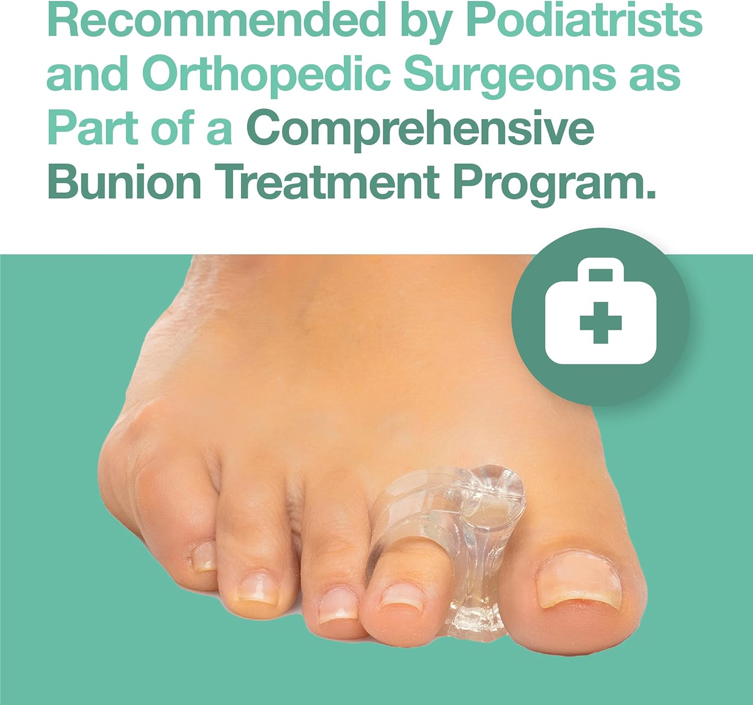 ZenToes Clear Gel Toe Separators for Bunions, Spreaders for Overlapping Toes and Drift Pain - 1 Pack of 4 (Clear) : Beauty & Personal Care