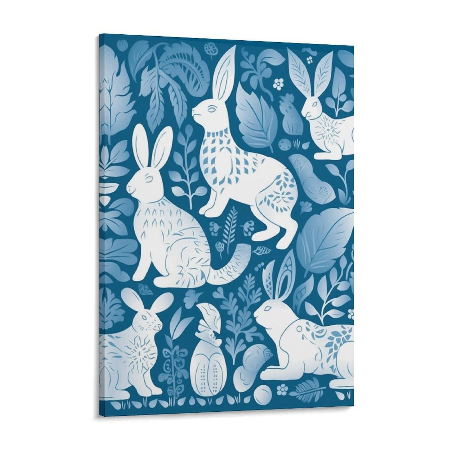 Rabbit Silhouette Canvas Wall Art for Bedroom 12x16inch Canvas Prints Artwork for Walls Modern Picture Artwork Painting for Living Room Aesthetic Wall Paintings for Bathroom Kitchen Office De