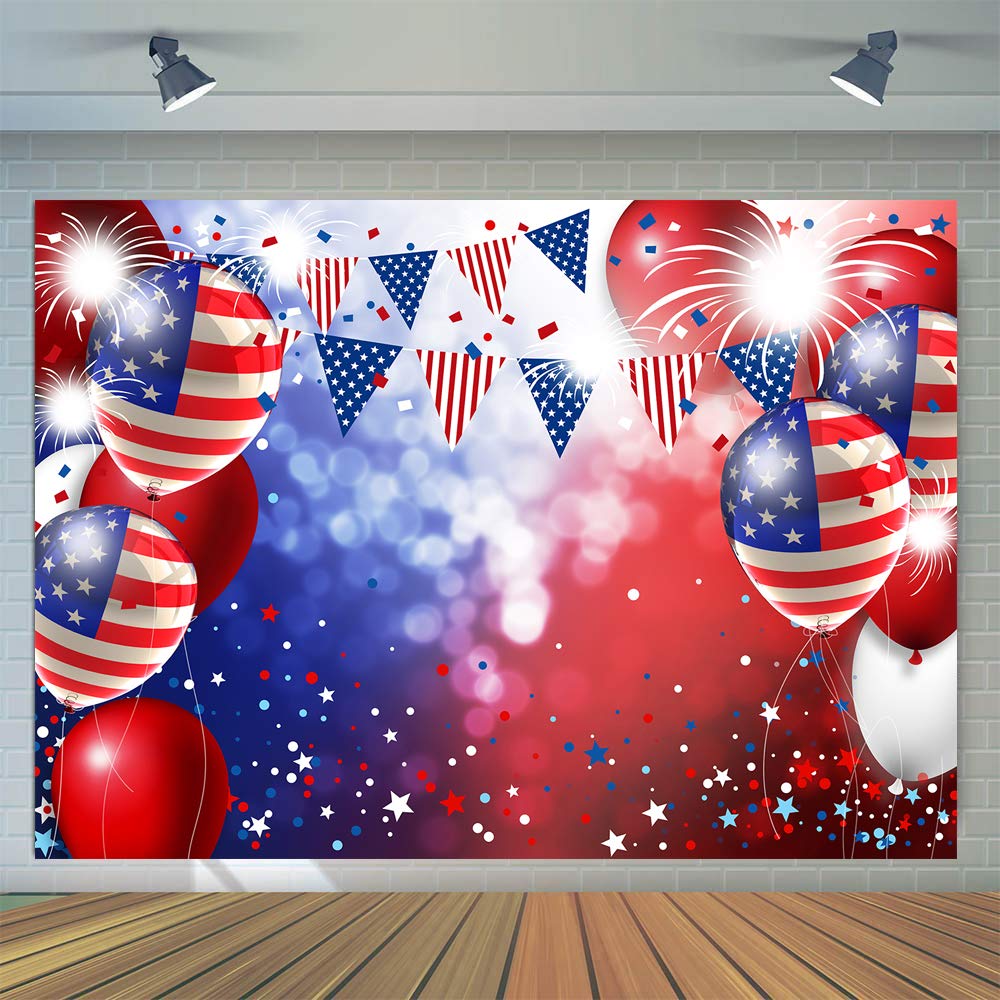 CYLYH 7X5ft American Flag Backdrop Independence Day Background Photography 4th of July Party Decoration D447