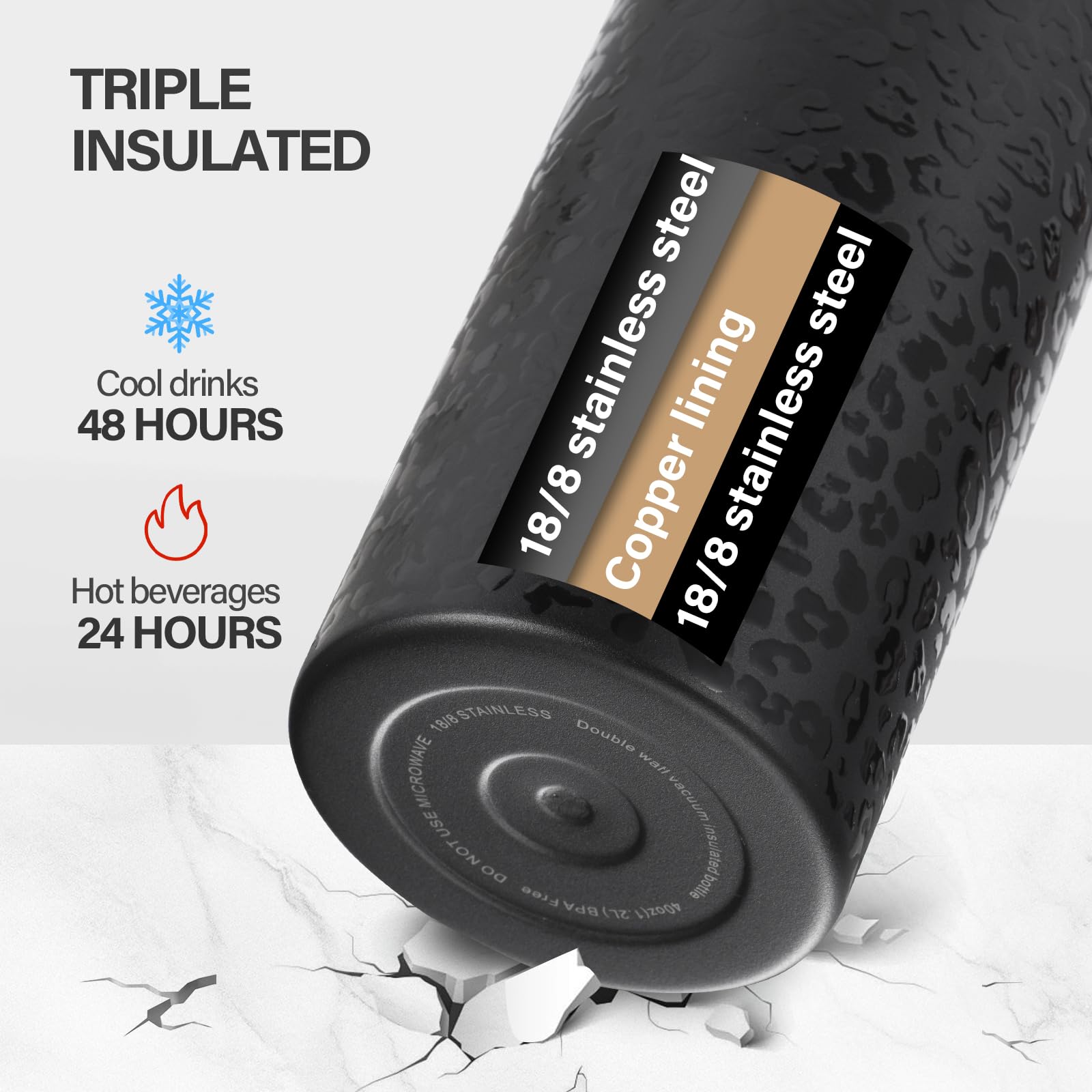 Borraccia termica da 907,2 ml, con manici e cinturino in paracord, 2 coperchi (coperchio con cannuccia e beccuccio), in acciaio inox, riutilizzabile, a bocca larga, con cannuccia, a doppia parete,