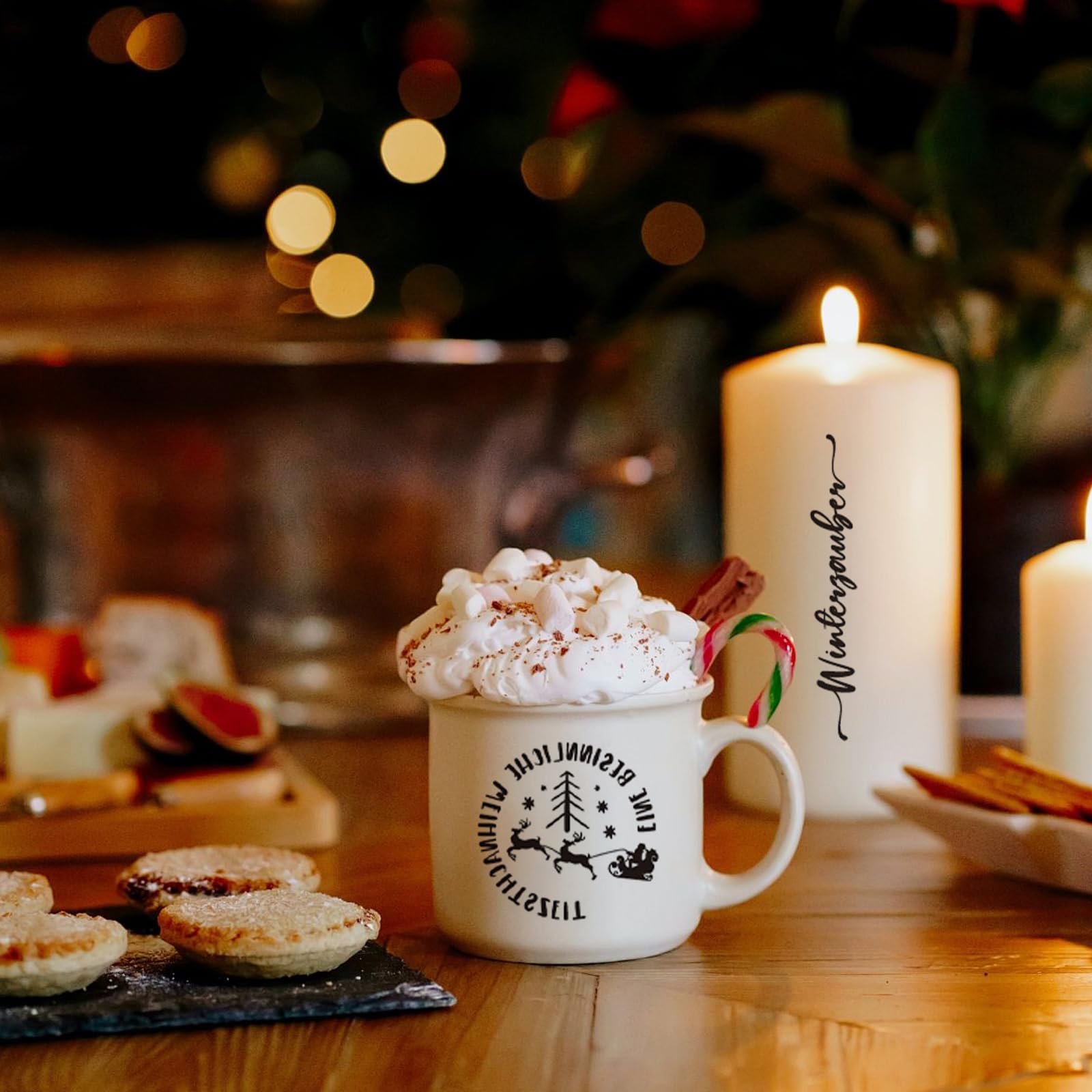Rub-On-Sticker Set – 8 Bögen Kerzenaufkleber Mit Weihnachtsmotiven, Wasseraktiviert – Für Kerzen, Glas, Holz, Tassen & DIY-Deko – Tolles Bastelzubehör Für Die Feiertage