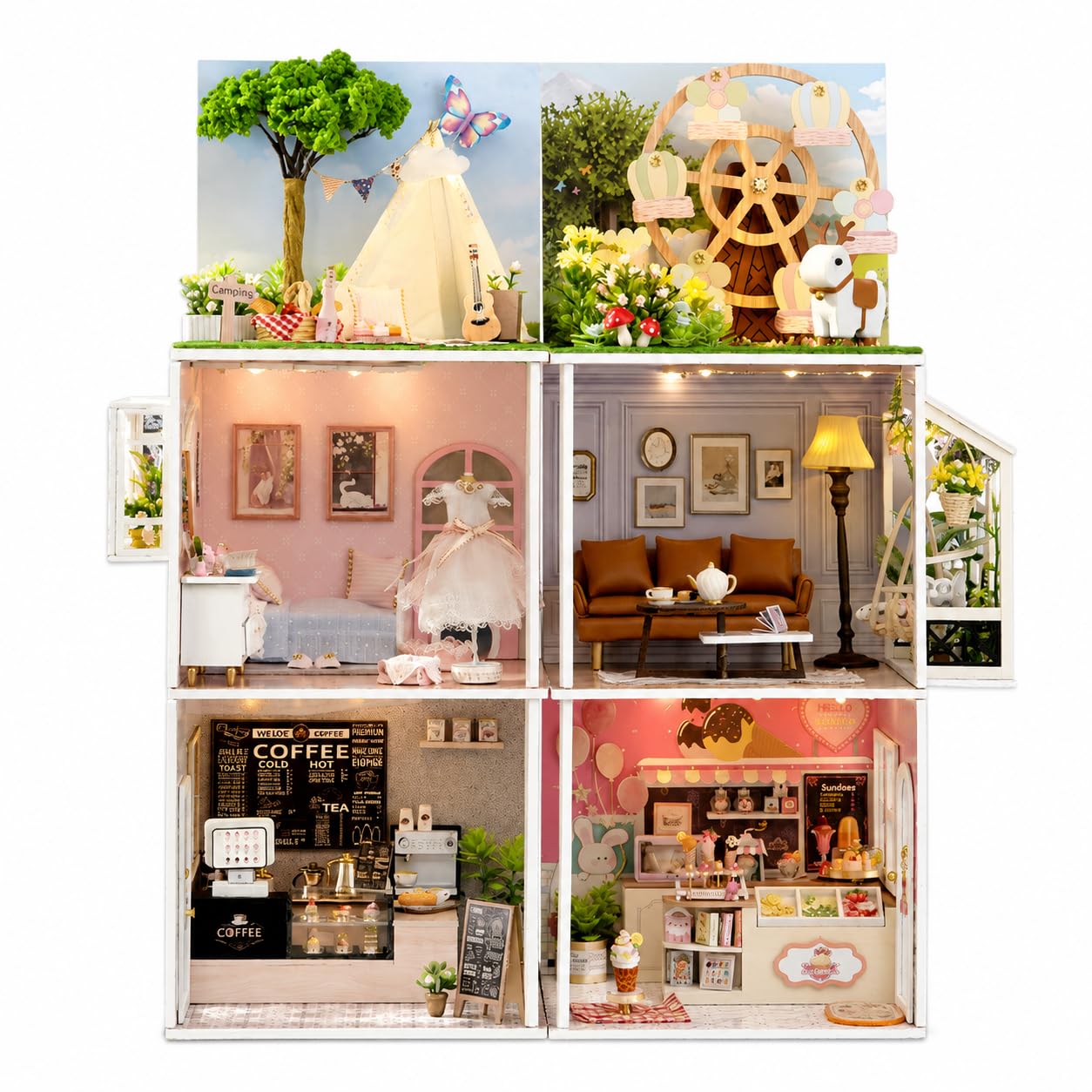 Kit Casa delle Bambole da Legno, H-024 Inglese