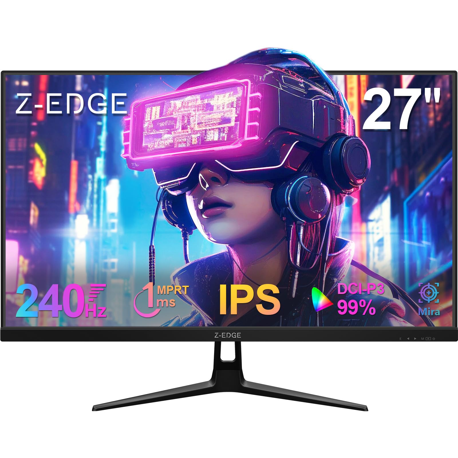Monitor Gamer 27 polegadas Z-Edge, FHD 1080P 240Hz, MPRT
