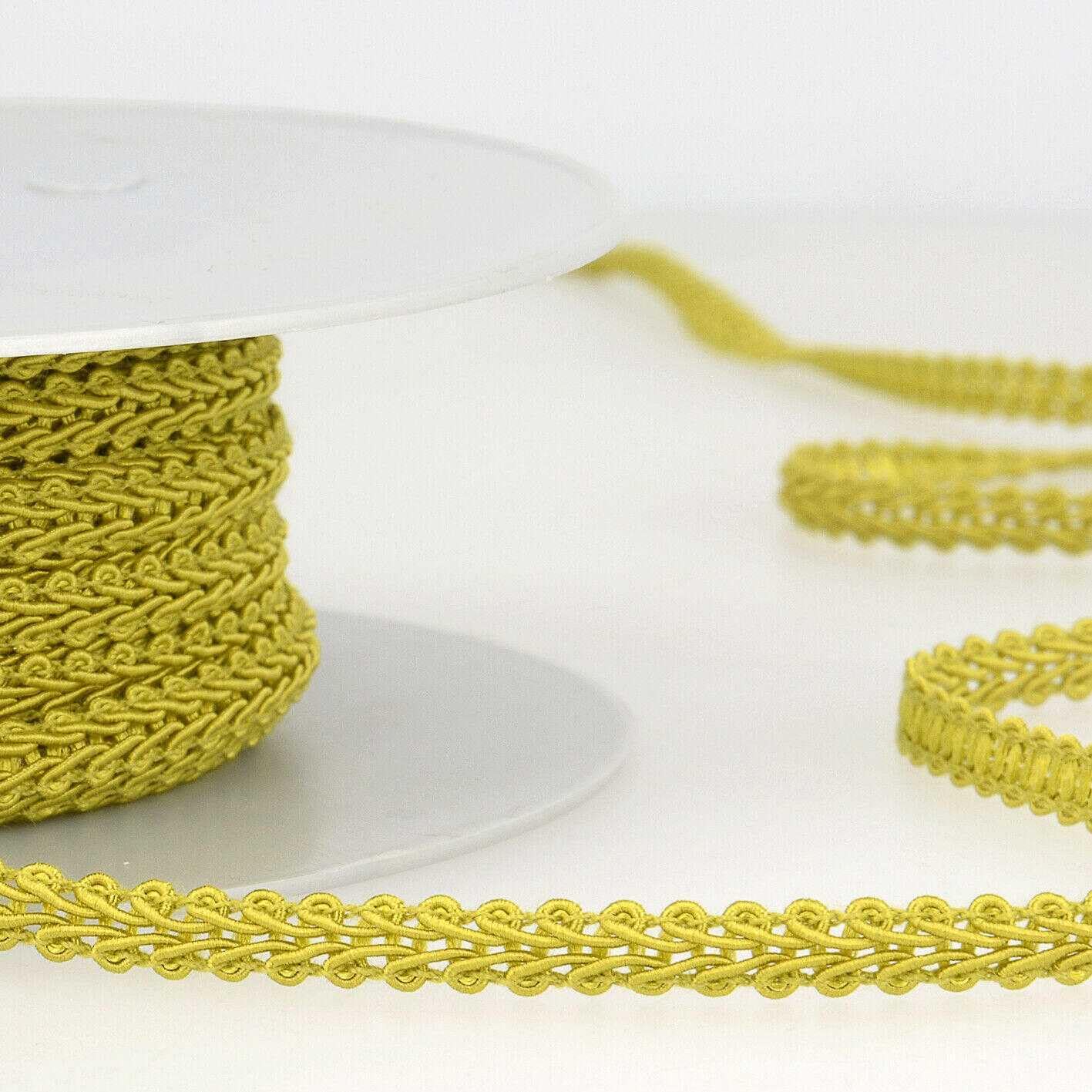 6mm Double Scroll Gimp Braid Trim Dress Costume 38 Colours Buy 1 2 Or 4m 612D, 068 Bright Olive Green, 2 Metres
