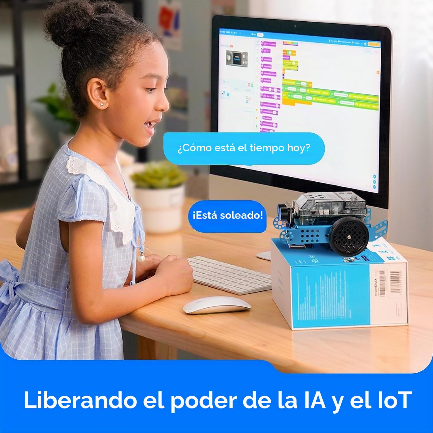 Makeblock mBot2 Robot programable Compatible con Scratch y Python, codificación para niños, Soporte WiFi, IoT, Juguete para niños de 10 años+