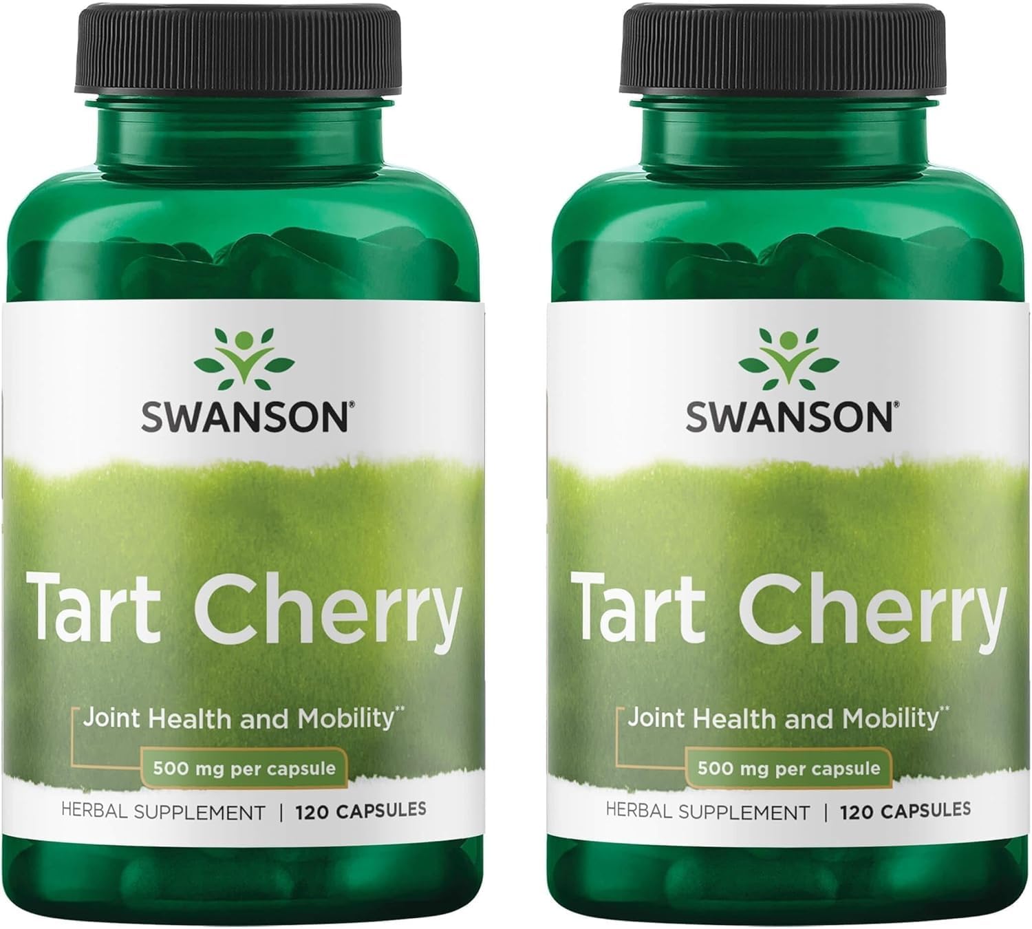 Swanson Tart Cherry 500 mg, Joint Support, 120 Capsules, 2 Pack 120 Count (Pack of 2)