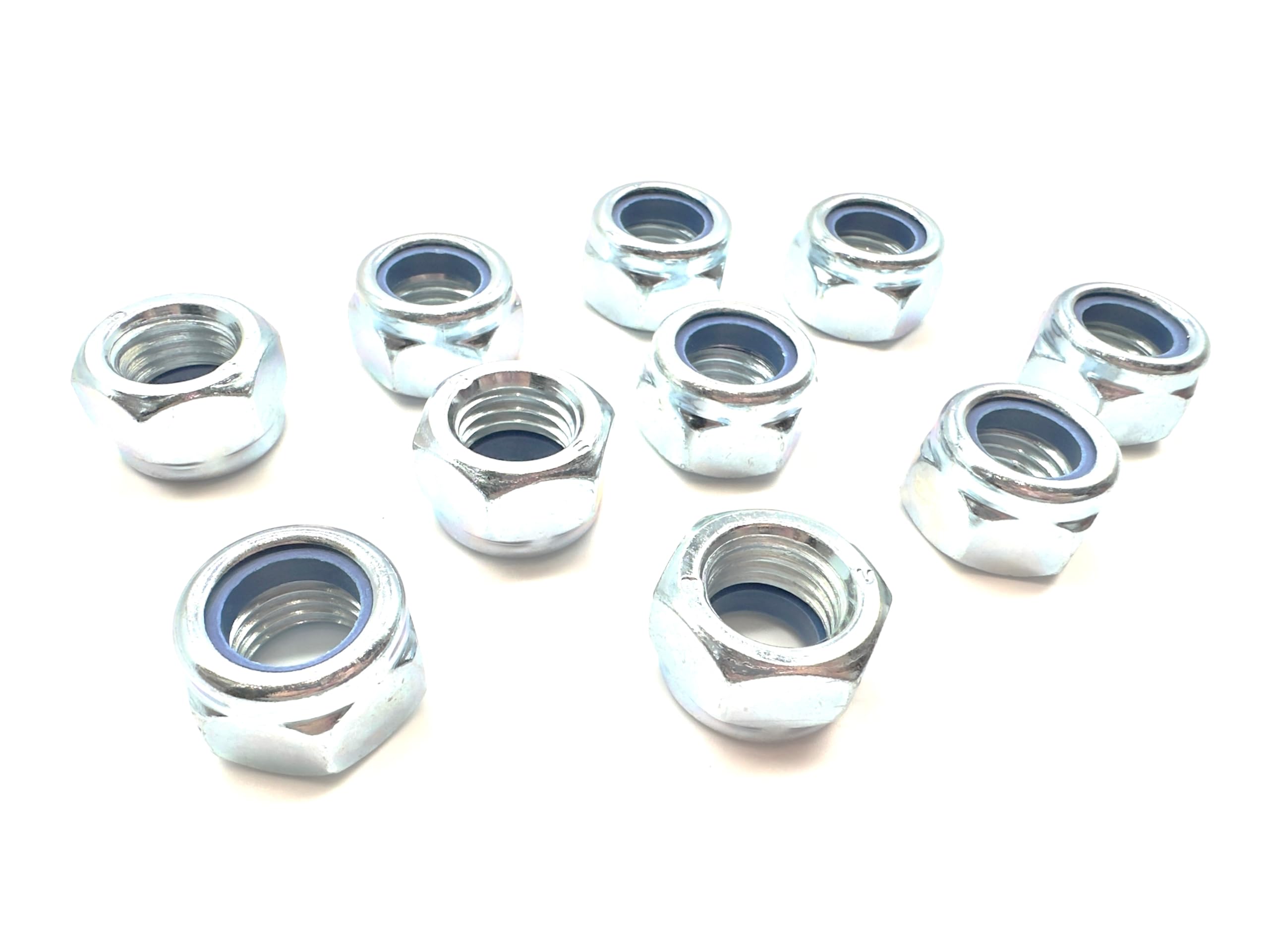Jones DIY 10 Pack of M16 Nyloc Nuts - Self locking with nylon inserts (Nylon Nuts)