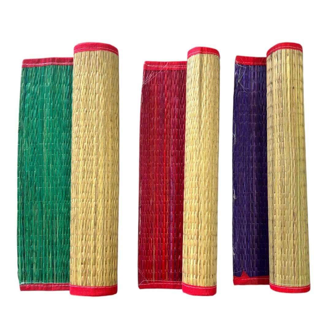 Achleshwar Hand Made Kusha Grass Aasan for Pooja (Multicolour) -Perfect for Pooja/Yoga/Meditation/Home and Office use 44x56 cm Daab Aasan/Assorted Colours-image-29